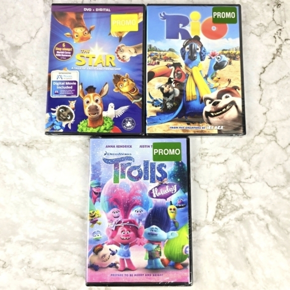 Sony Other - Animated Movie DVD Trio: The Star, Rio, Trolls Holiday